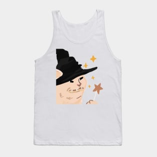 Grimacing Grinning Magic Meme Cat Tank Top